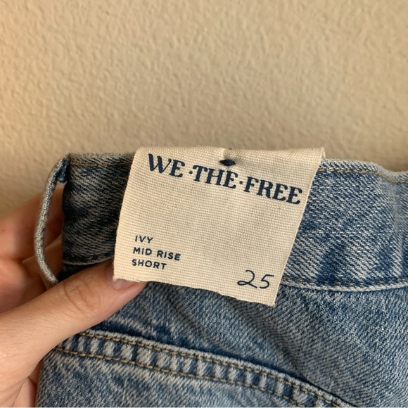 NWT Free People We The Free Ivy Mid Rise Short Size 25 San Andreas Blue - Picture 5 of 5